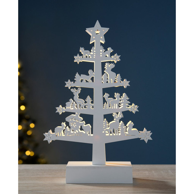 25.5cm Wood Animals Lighted Holiday Shaped Ornament