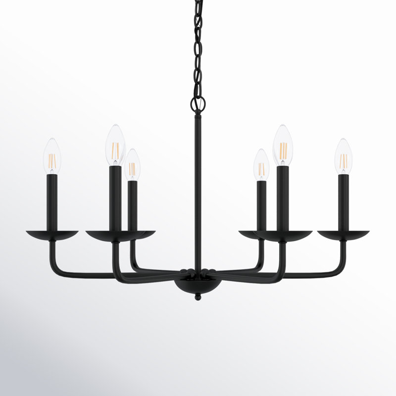 Baltray 6-Light Chandelier, Black, 18.5" H x 30" W x 30" D