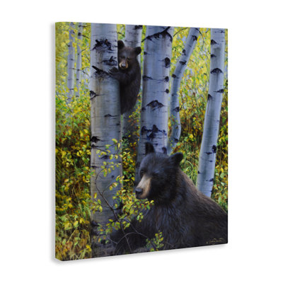 Two Bears in Fall Wilderness Canvas, design by James Corwin