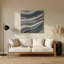 Art mural horizontal horizontal en pierre rayé gris clair et métal noir-177214171