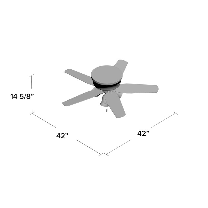 42" Bronze Low Profile Ceiling Fan with LED Light Kit