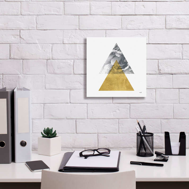«Blossoms 2 Gold» par Moira Hershey, art mural sur toile, H 12 po x l 12 po x P 0,75 po