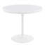 Ensemble de salle à manger 5 pièces avec chaises rembourrées en tissu, plateau en bois massif, sièges bleu doux, structure en acier blanc, table carrée de 36 pouces pour quatre