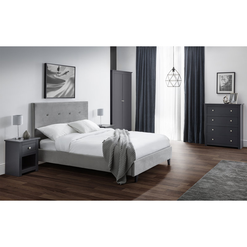 Payeur 43cm W Manufactured Wood Bedside Table, Black