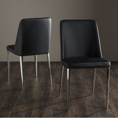 Chromium 18.5'' H Faux Leather Upholstered Metal Side Chair