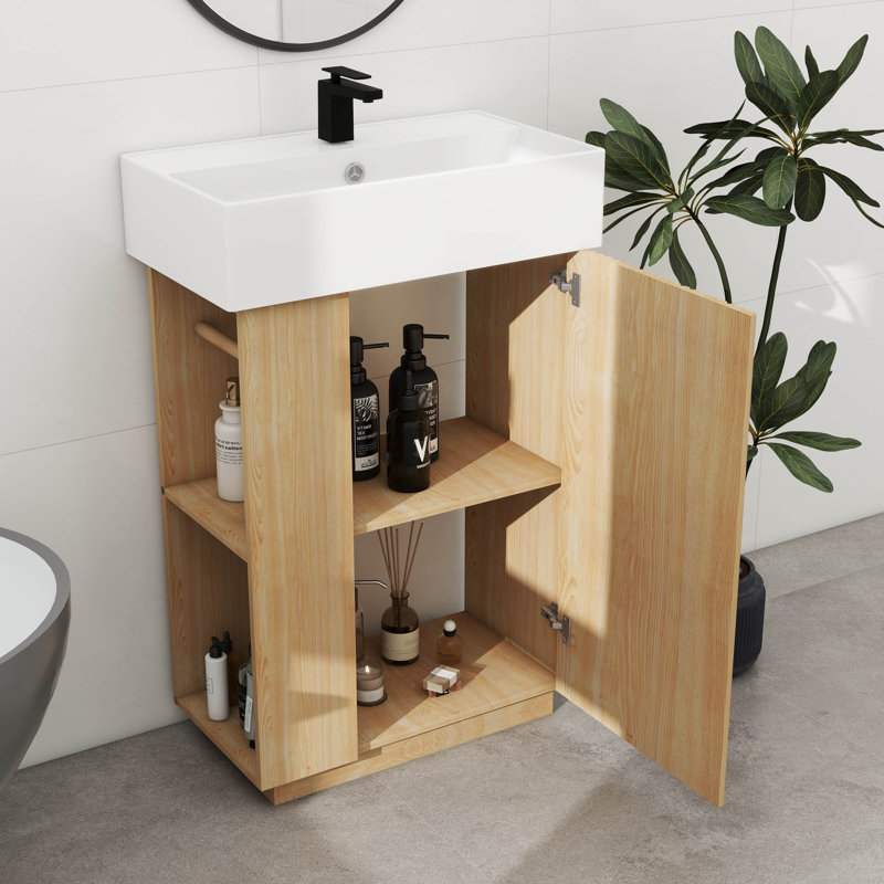 Meuble-lavabo tendance 21,6 po avec lavabo en céramique