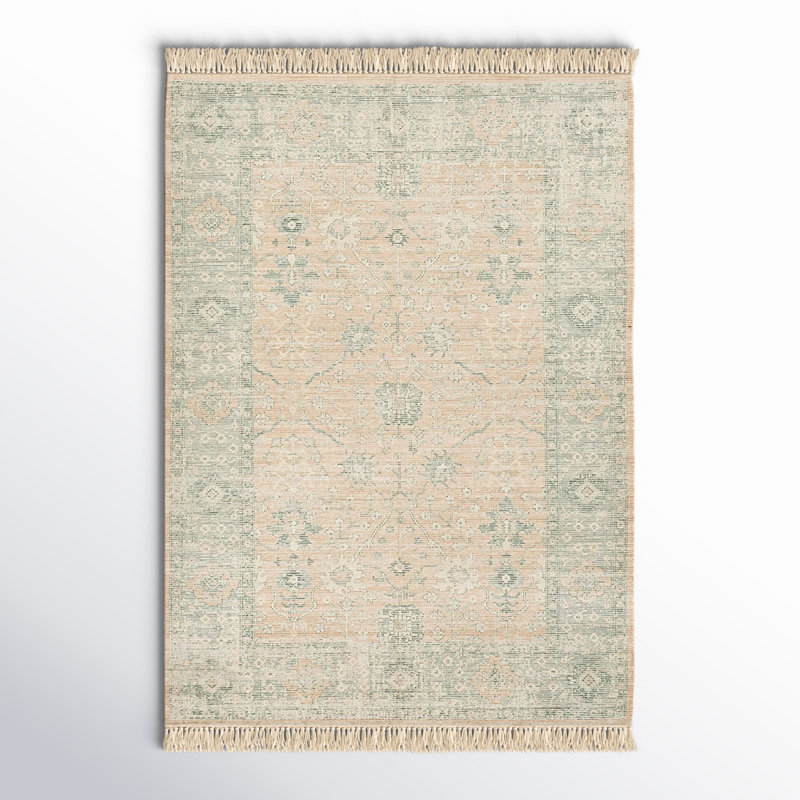 Wensley Oriental Flatweave Camel/Sage Area Rug, Rectangle 2' x 3'