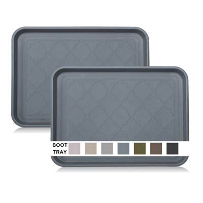 Plateau pour tapis de porte, 16,7 x 12,8 pouces, plateau à chaussures imperméable pour l'intérieur et l'extérieur, coffre à chaussures, tapis pour animaux de compagnie, paillasson