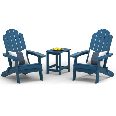 Outdoor Plastic FoldingAdirondack Chair with Square Patio Table