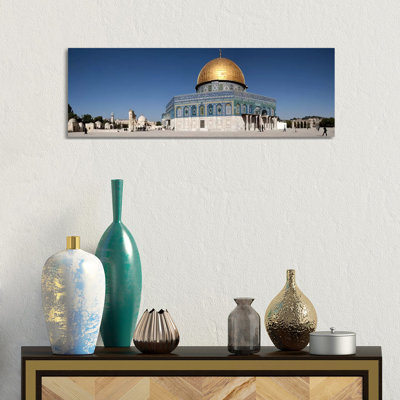 Town Square, Dome Of The Rock, Temple Mount, Jerusalem, Israel - Wrapped Canvas Panoramic Print