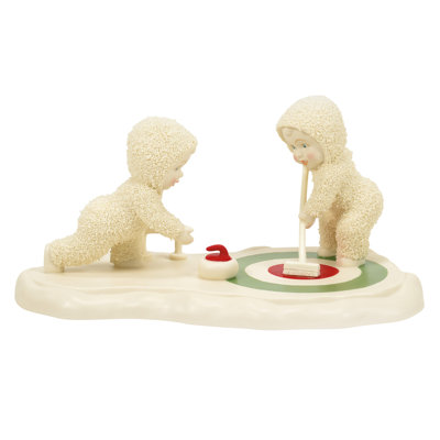 Figurine Snowbabies Christmas Jubilee Nail Biter Curling Match 4,09 pouces