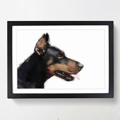 Magnificent Doberman Dog in Abstract - Picture Frame Painting Print