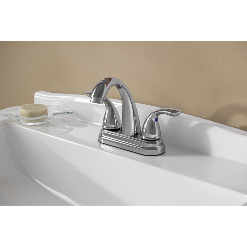 Centerset Bathroom Faucet with Drain Assembly, Polished Chrome