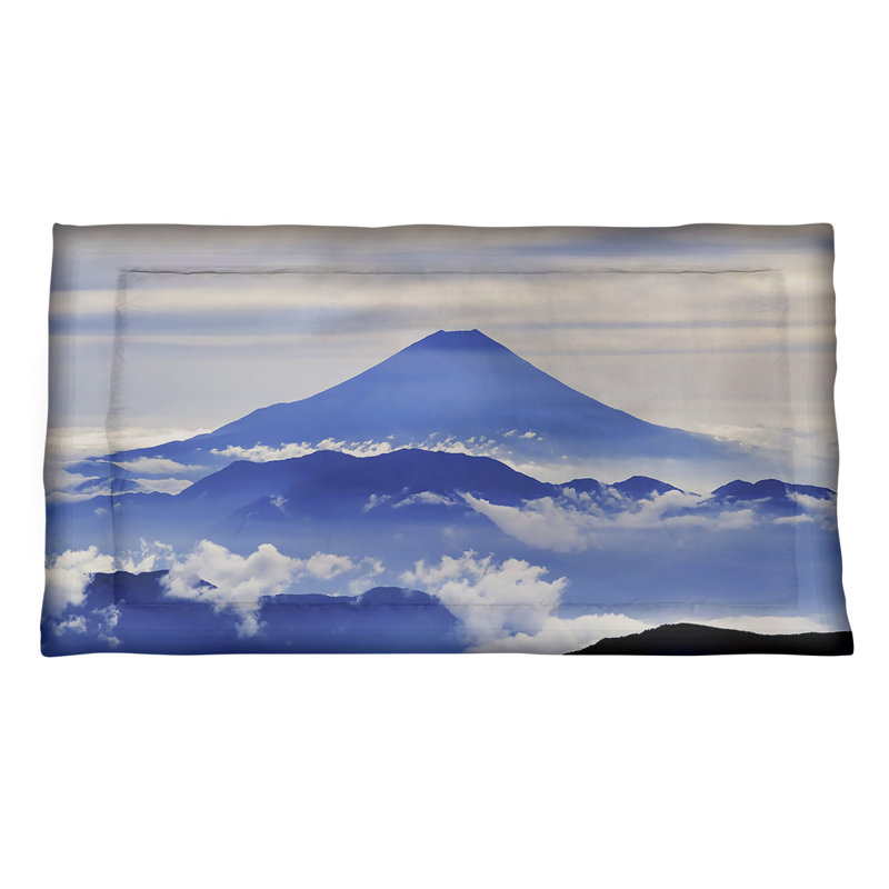 Katelyn Smith vue du mont Fuji, Microfibre, Simple, Bleu / gris