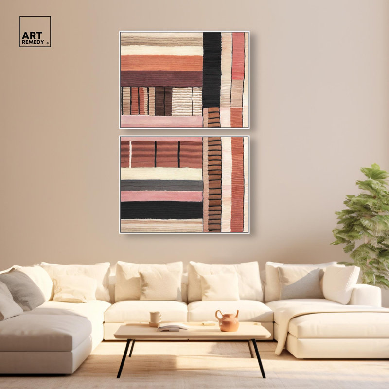 "Terre cuite" II - Ira Colmeva Shropshire, reproduction d'art sur toile encadrée par Art Remedy, cadre blanc, 40 x 30