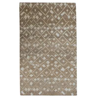 High-Quality Hand-Knotted Natural And Grey Area Rug