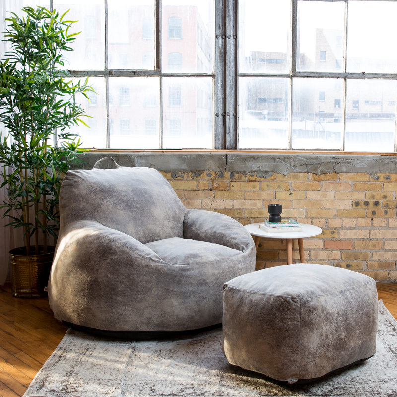 Fauteuil en cuir Big Joe Nestle, Ciment