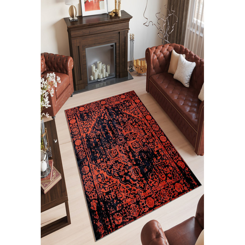 Stylish Hall Carpet (3.3 x 6.6 ft), 100% Polyester, 650 g/m² | Antibacterial, Eco-Friendly, Non-Slip PVC Dot Underside, 0.2 in Pile Height | Machine Washable, Perfect for Living Rooms & Entryways, Durable & Easy Care