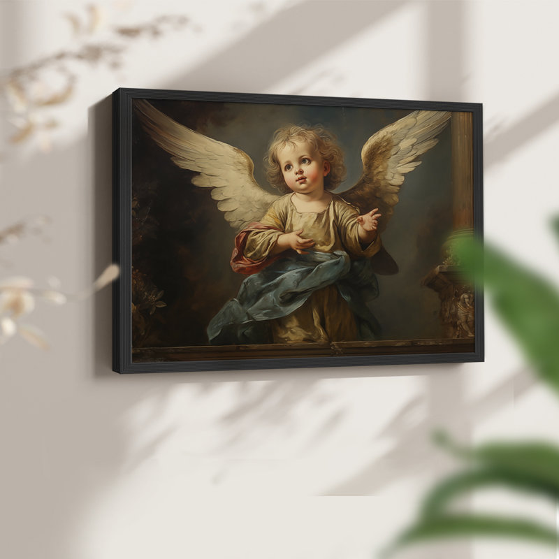 Angels From Above-LXIX -Framed Print - Restickable, H 11 po x l 14 po, Noir, noir, noir, noir