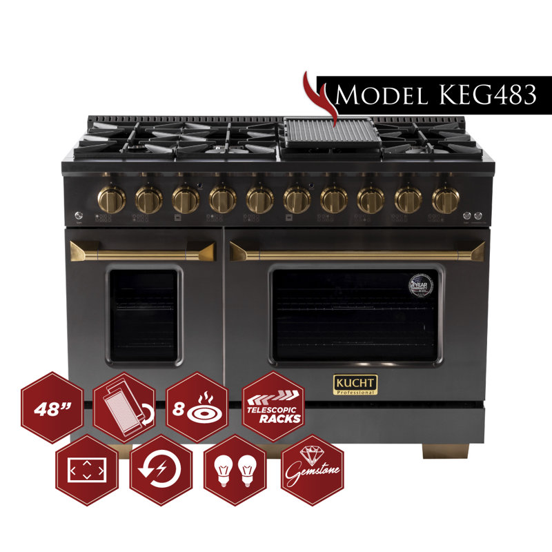 Gemstone™ KED 483 Series 48" 4.2 Cubic Feet Freestanding Convection Range, Natural Gas