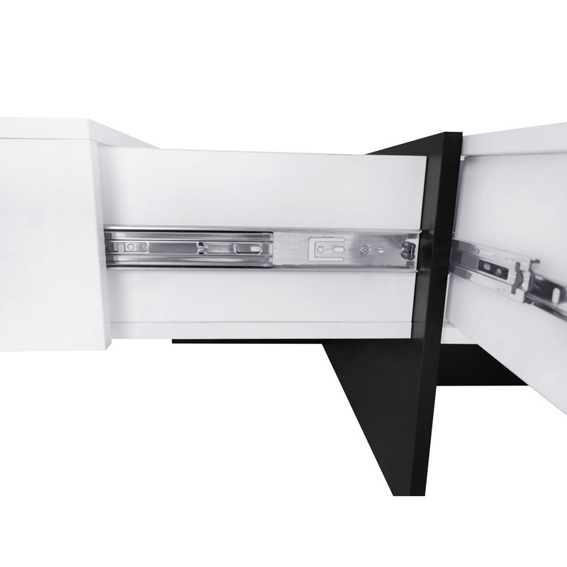 Table basse extensible moderne Modern, Blanc