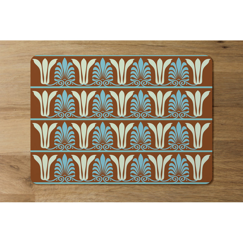 Aram Polyester-Coated Hardboard Floral Rectangle Placemat