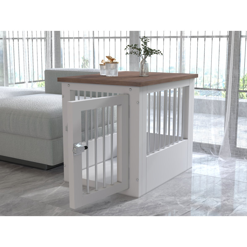 ARK Densign II  Indoor Wooden Pet Crate Crate & End Table Casual Bed Nightstand,DIY Pet Crate,With Installation Hardware Kit,SMALL