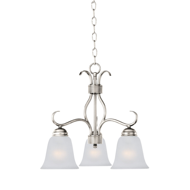 Agena 3 - Light Steel Dimmable Chandelier, Satin Nickel