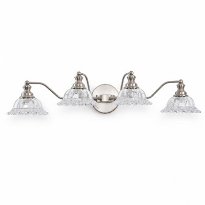 4-Light Vintage Satin Nickel Vanity Light