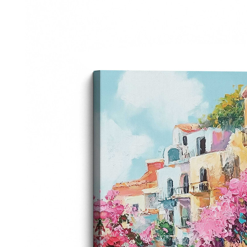 Bord de mer méditerranée II, Ne s’applique pas, H 18 po x l 12 po, Toile tendue