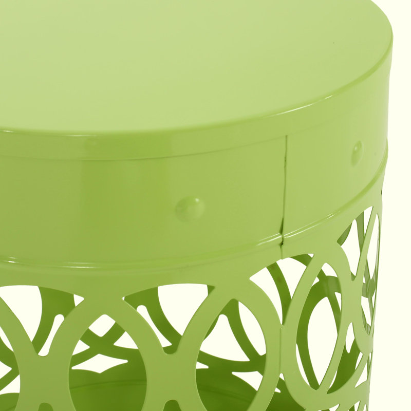 Table d'appoint tendance en métal pour l'extérieur, Vert