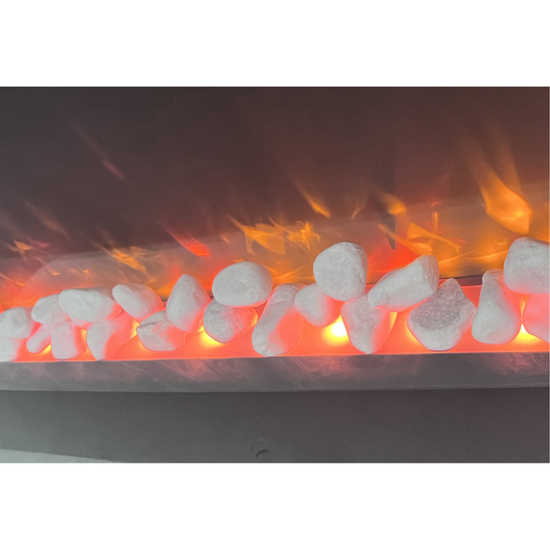Foyer électrique de 20,5 pouces de hauteur - chaleur de 5000 / H, flamme multicolore, fonction minuterie, / Ul, évent 48 incurvé fixé au mur avant avec flamme à distance et, 1400W / H, 11 réglages de température, / Ul