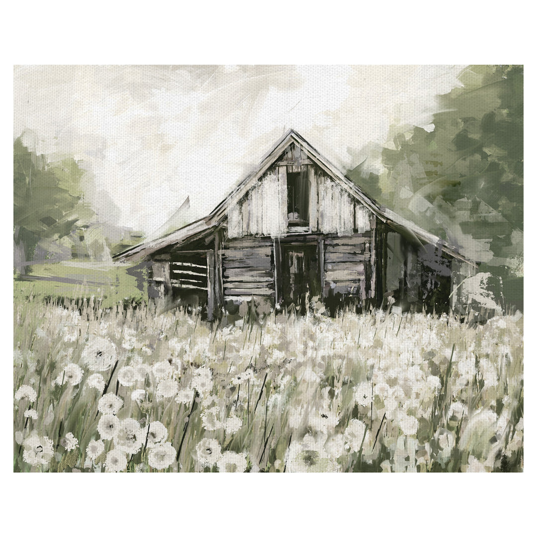 Dandelion Barn - Painting Print on Canvas Gracie Oaks 
