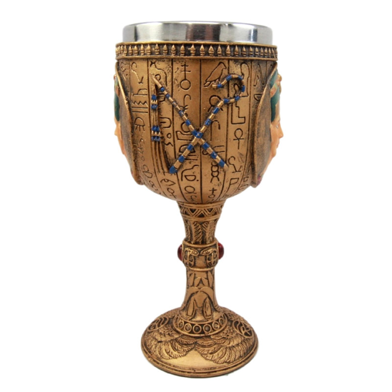 Verre à vin égyptien Golden Hiéroglyphic