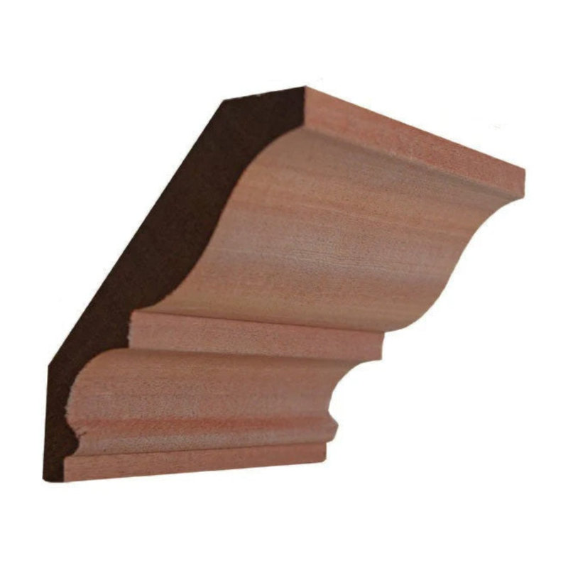 Couronne EWCR18 sans finition, Acajou Sapele, H 4,5 po x l 0,875 po x P 42 po