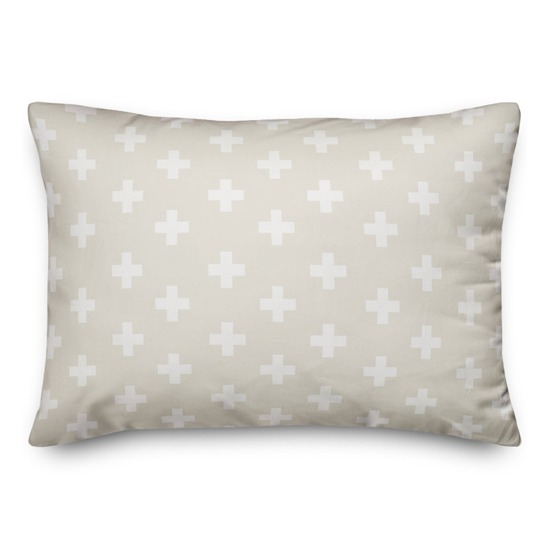 Swiss Cross Pattern Rectangular Pillow Cover & Insert