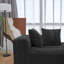 4 velours côtelé modulaire réversible en forme de U noir, personnalisable pour un espace de vie, sans assemblage, avec accoudoirs carrés-809355474