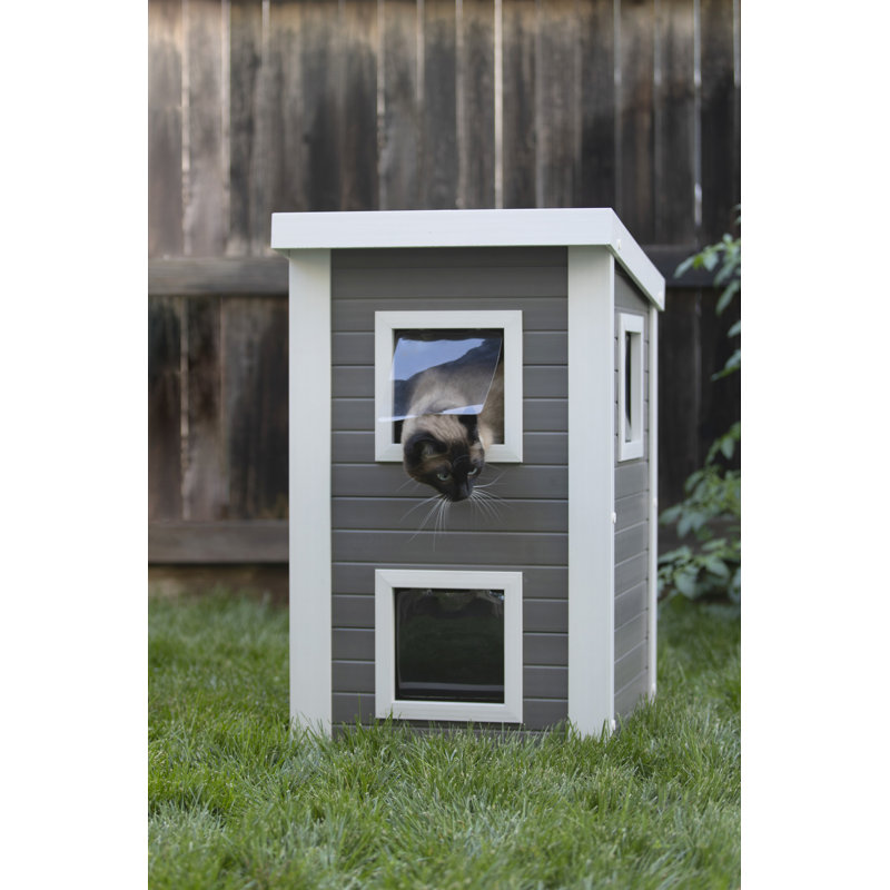 Maison pour chat d'extérieur multi-accès surélevée ECOFLEX® Rines
