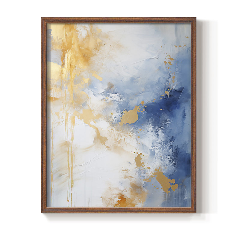 Série ABSTRACT dxliii - reproduction encadrée de qualité supérieure - prête à être accrochée - aucun clou requis, Noyer