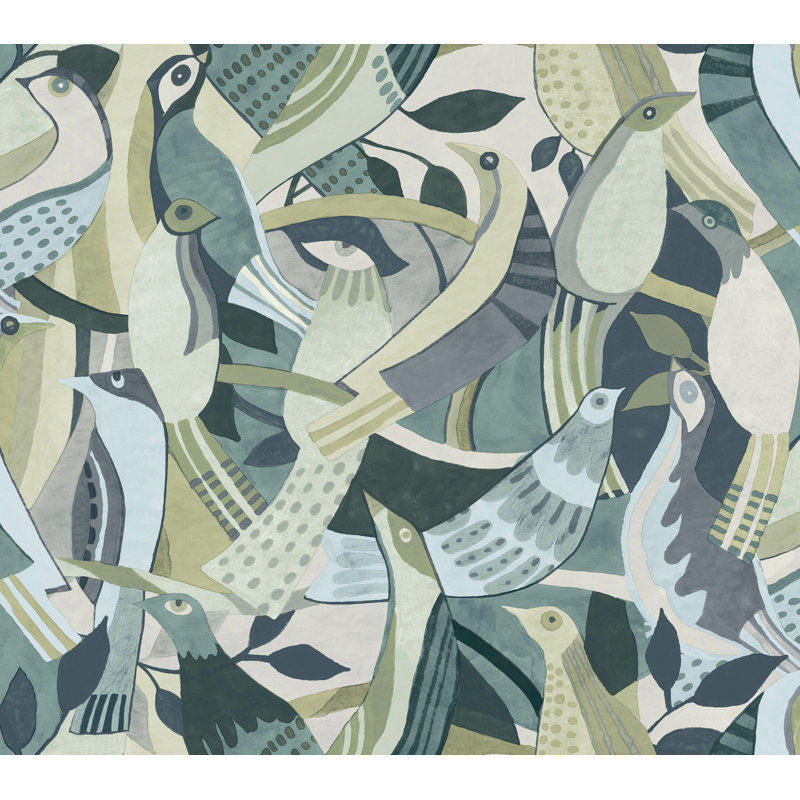 Papier peint Fauvist Flock, Vert