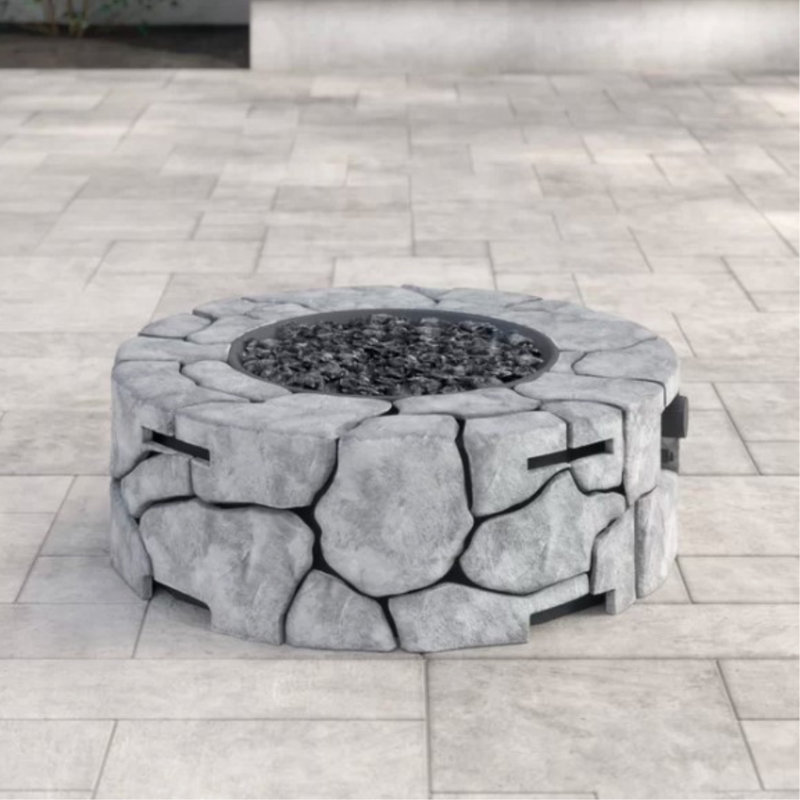 9'' H X 28'' W Fiber Reinforced Concrete Outdoor Fire Pit