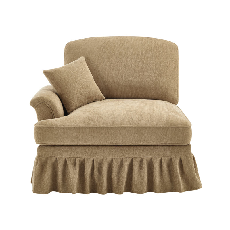 Canapé en chenille LSF avec 1 coussin - café clair
