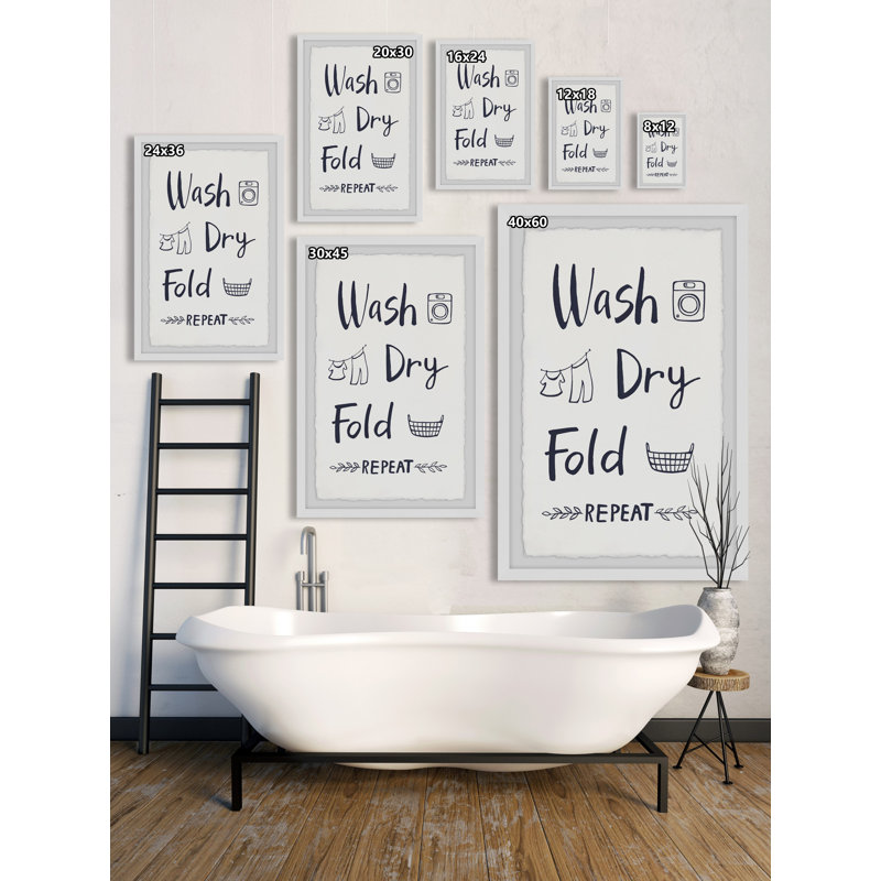 «Laundry Cycle Process», reproduction encadrée, H 24 po x l 16 po x P 1,5 po