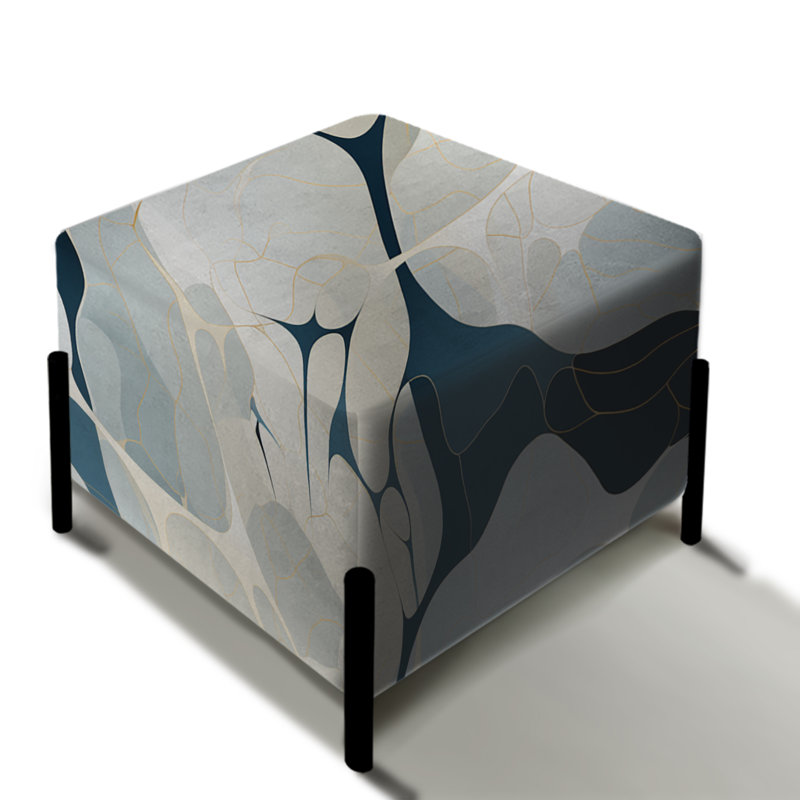 Whispering Abstraction - Abstract Square Ottoman