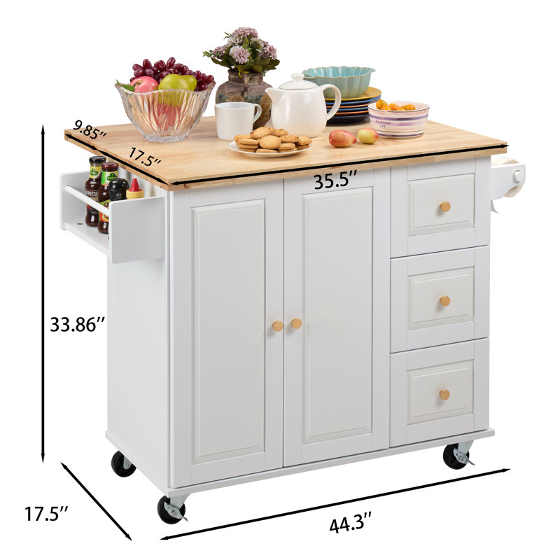 Berkly Kitchen Island, White