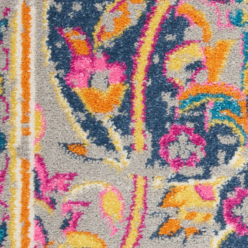 Multi Floral Thick Modern Easy To Clean Luxurious Traditional Rug For Bedroom, Living Room, Dining Room