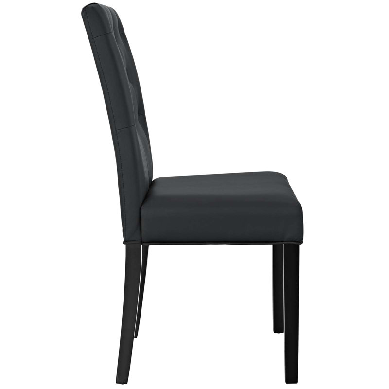 Modway Confer Dining Side Chair, Vinyl Black