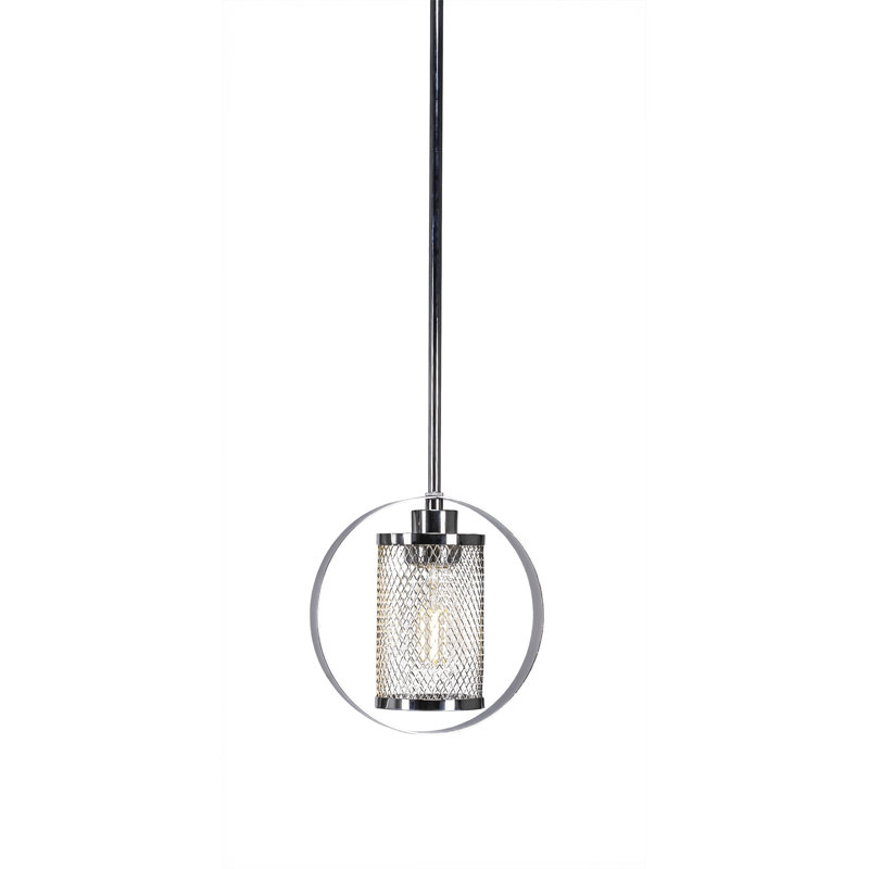 Deshotel Infinity 1 Light Pendant Shown With Clear Antique LED Bulb, Chrome
