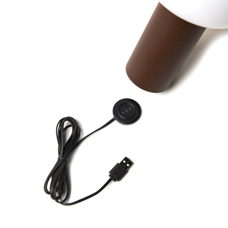 Antibes Cordless Table Lamp - USB Rechargeable, RGB Dimmable LED, Elegant Design, Brown