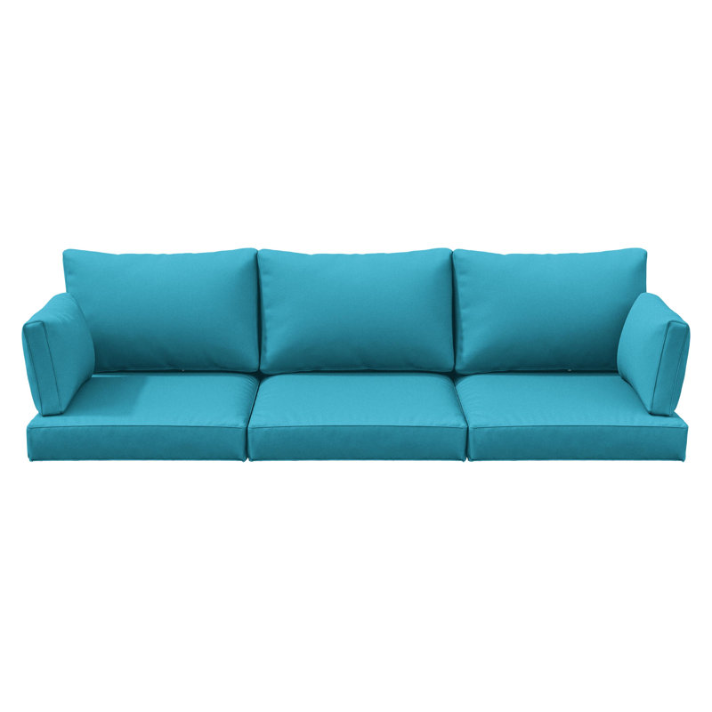 Outdoor Cushions Replacement Patio Cushions Set For 3 Seats, Lake Blue